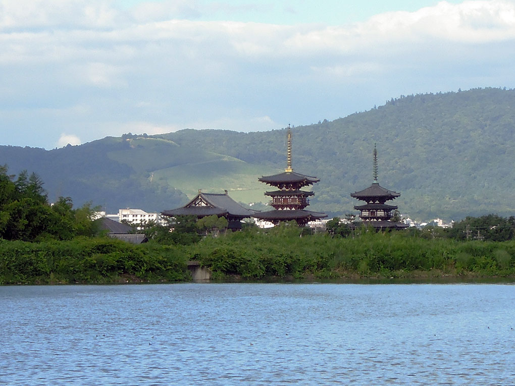 勝間田池から望む薬師寺